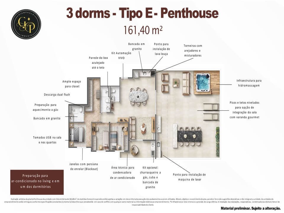 Penthouse 161 m²
